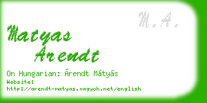 matyas arendt business card